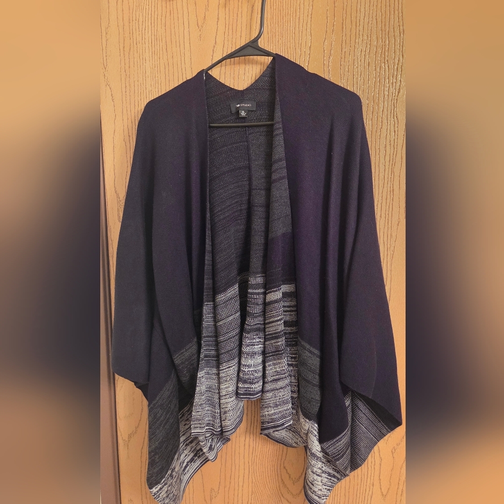 AB Studio Black and Gray Women's Poncho